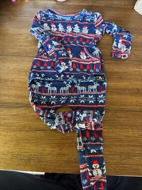 Ready Set Romper Navy Holiday Snowman